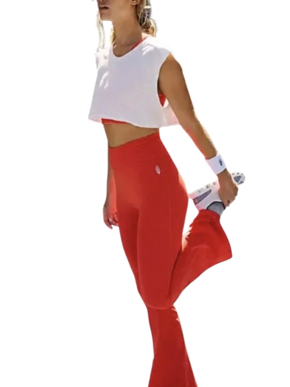 FP Movement Free People Good Karma Flare Leggings High Rise Bright Orange XS/S